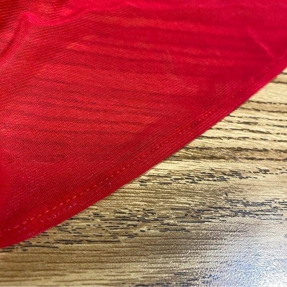 NEW Michael Costello Revolve Follie Gown Ruched Mesh Back Tie Sz XS Red - Picture 9 of 13